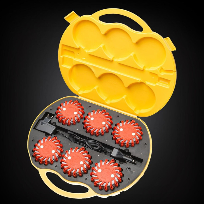 Комплект фонарей профессиональных Mactronic M-Flare (65 Lm) Amber Magnet Synch Recharg 12/220V (PSD0012)  