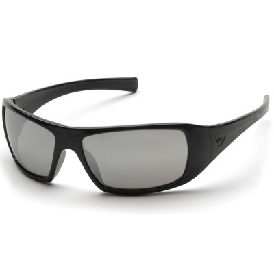 Очки Pyramex Goliath (silver mirror) зеркальные черные