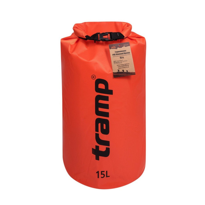 Гермомешок PVC Diamond Rip-Stop 15л Tramp TRA-112-orange  