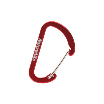 Карабин алюминиевый Naturehike D-type NH15A004-H, 4 см, красный (2 шт.) (1 шт в комплекте)