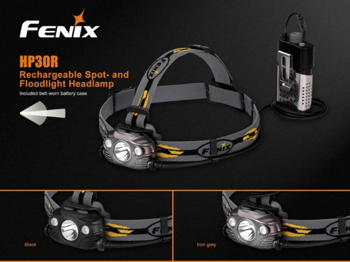 Налобный фонарь Fenix HP30R Cree XM-L2, XP-G2 (R5) (черный)  