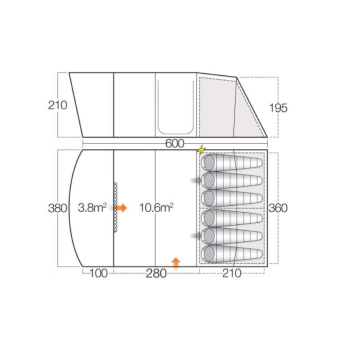 Палатка Vango Avington II 600XL Sky Blue (TEQAVINGTS0DTAQ)  