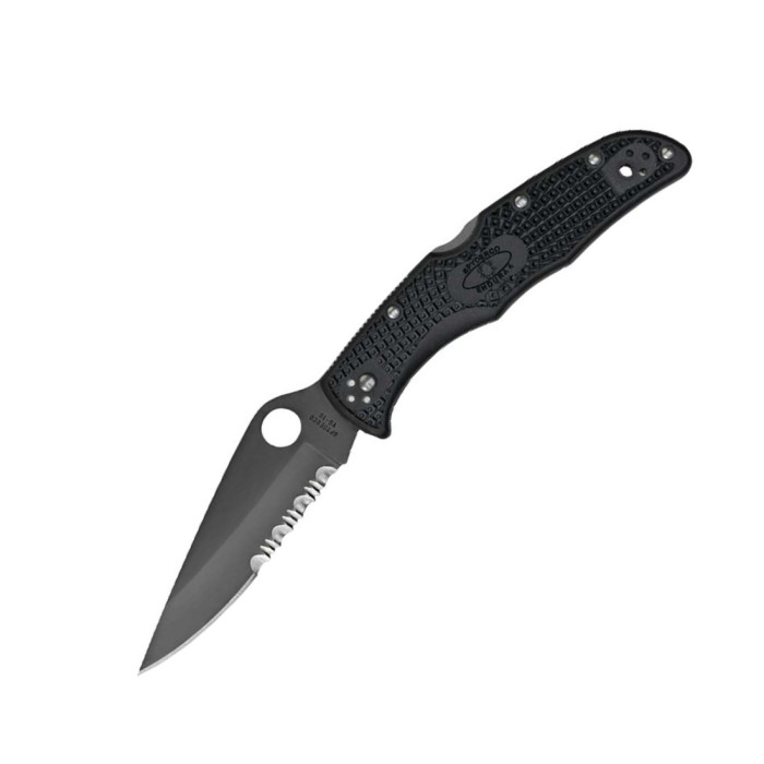 Нож Spyderco Endura 4 Black Blade, полусеррейтор C10PSBBK 
