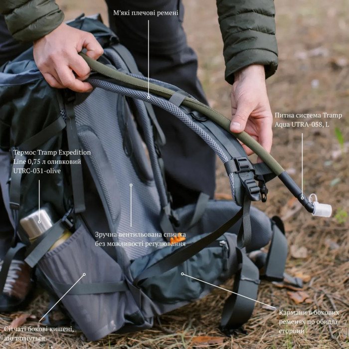 Рюкзак Tramp Trek 40 UTRP-057-grey  