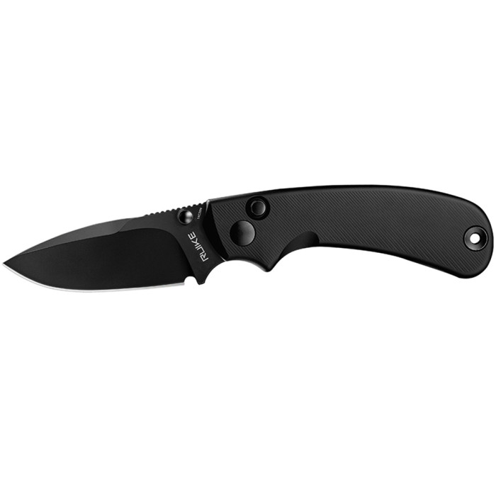Нож складной карманный Ruike P736-AB, (7.5 см) 14C28N / алюминий, черный  