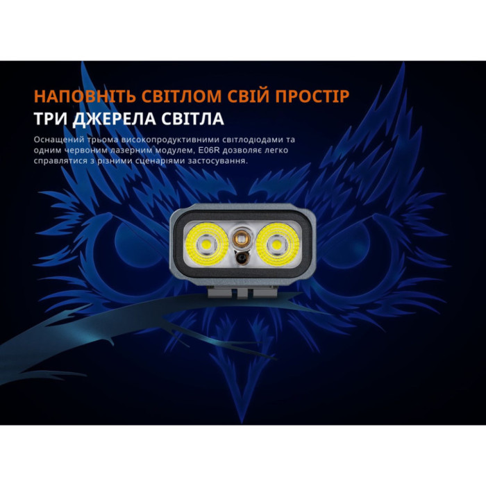 Фонарь наключный Fenix ​​E06R серый (Открытая упаковка)  