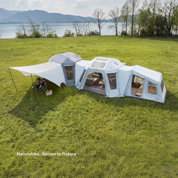 Палатка восьмиместная надувная Naturehike Gen Air FL CNK2550WS046, светло-серая  
