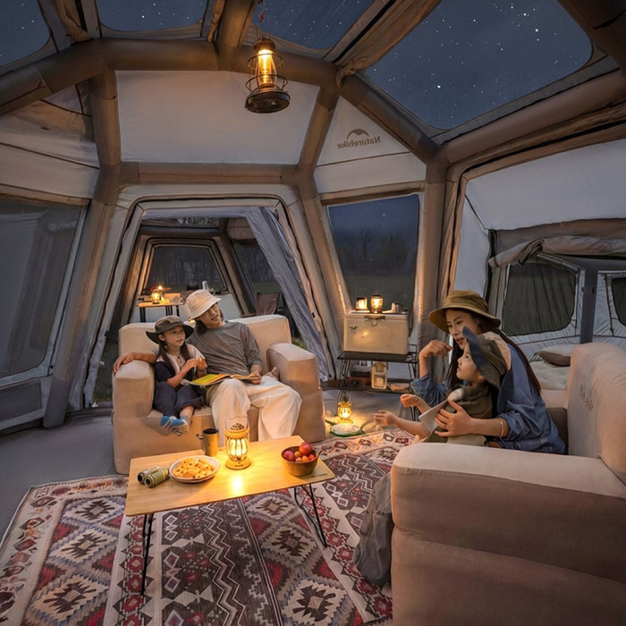 Палатка восьмиместная надувная Naturehike Gen Air FL CNK2550WS046, светло-серая  