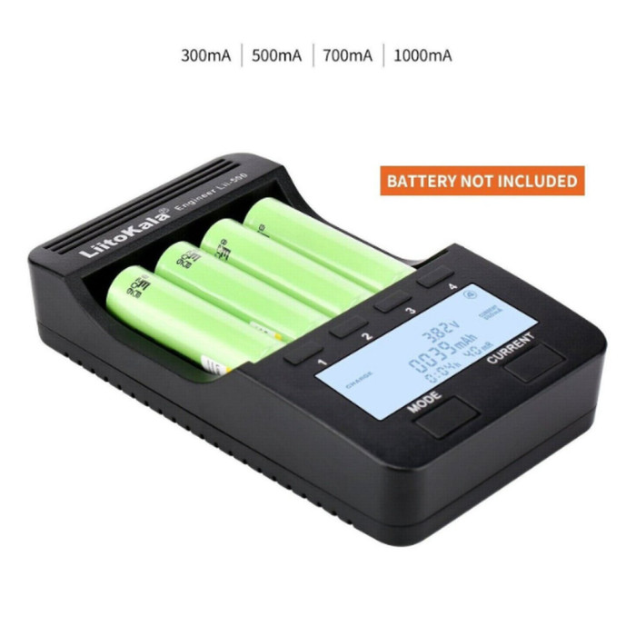Универсальное интеллектуальное зарядное устройство Liitokala Lii-500 EU на 4 канала + автомобильный кабель  