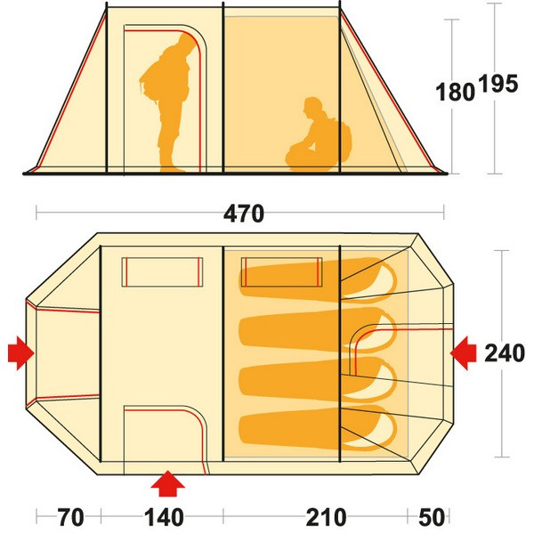 Палатка Ferrino Chanty 4 Deluxe белый / серый  