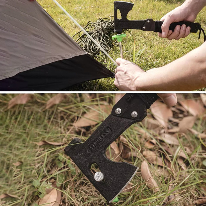 Топор туристический UAD из нержавеющей стали Черный  