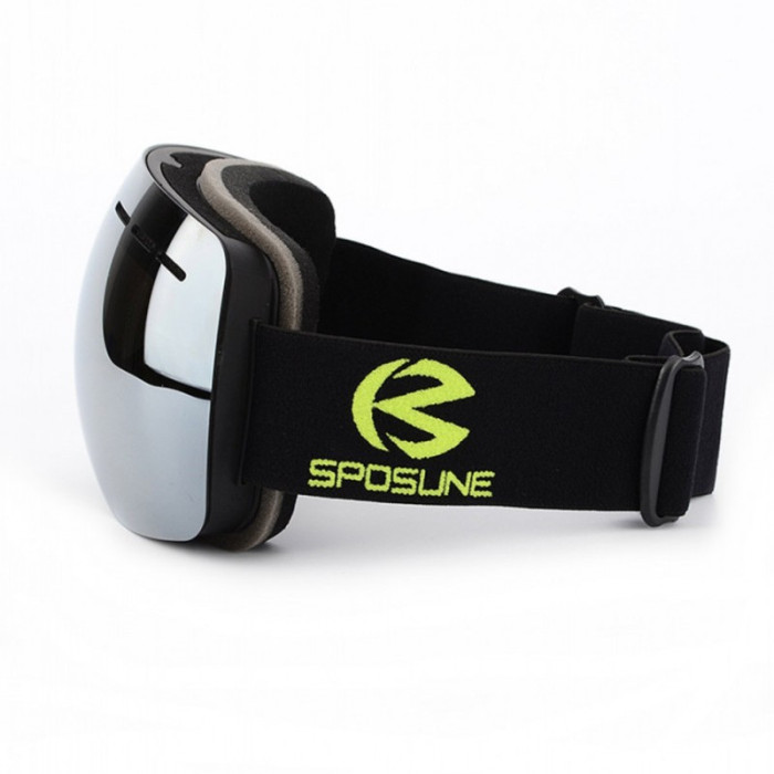 Маска для лыж и сноуборда Sposune HX021-3 Matte Black-Mirror Grey  