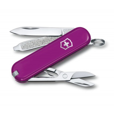 Нож-брелок Victorinox Classic SD Colors, Tasty Grape, Gift Box (0.6223.52G) 7 функций, 58 мм, пурпурный