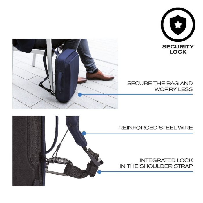 Рюкзак XD Design Bobby BIZZ серый, защита от краж, порезов  