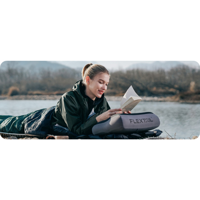 Надувная подушка анатомическая Flextail Zero Pillow, серая  
