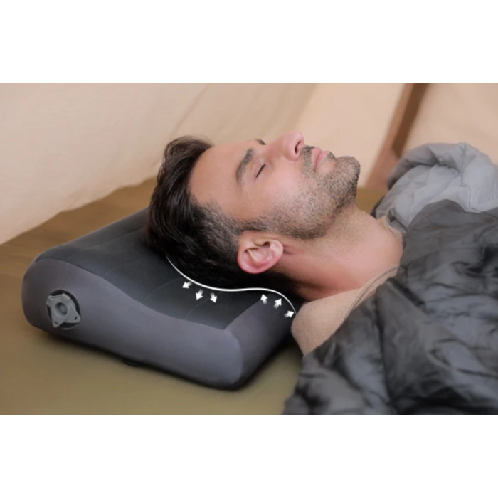 Надувная подушка анатомическая Flextail Zero Pillow, серая  