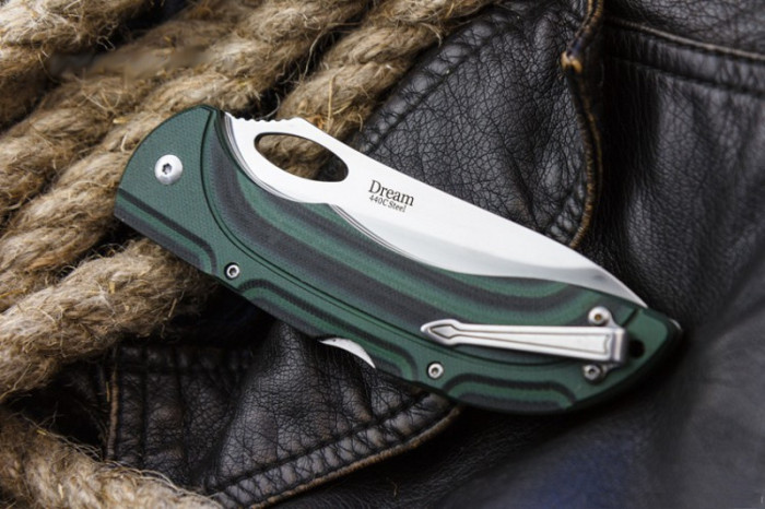Нож Kizlyar Supreme Dream сатин титан, сталь 440C, рукоять микарта  