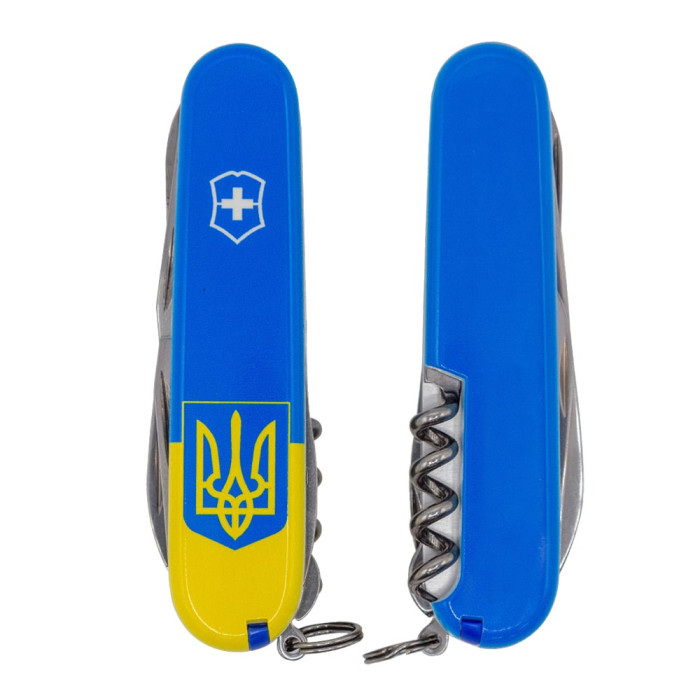 Нож Huntsman Ukraine 91мм/15функ / Герб на флаге верт.  