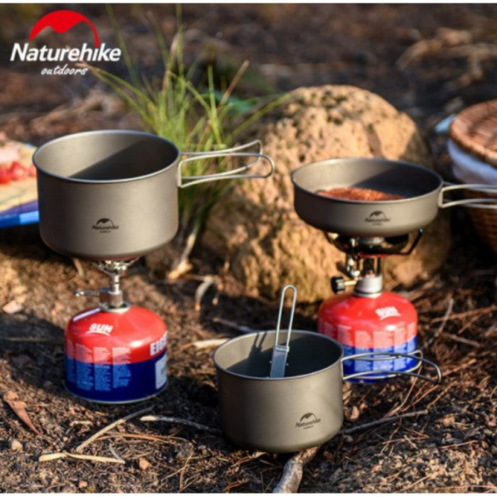 Кастрюля титановая со складной ручкой 1300 мл Naturehike NH18T202-B