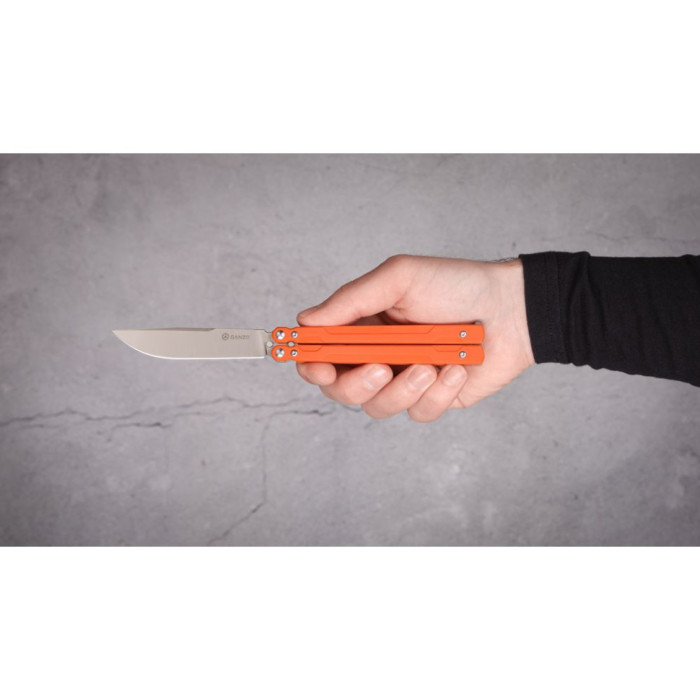 Нож-бабочка (балисонг) Ganzo G766-OR (открытая упаковка/затянутый осевой винт)  