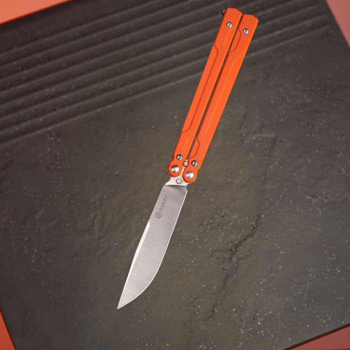 Нож-бабочка (балисонг) Ganzo G766-OR (открытая упаковка/затянутый осевой винт)  