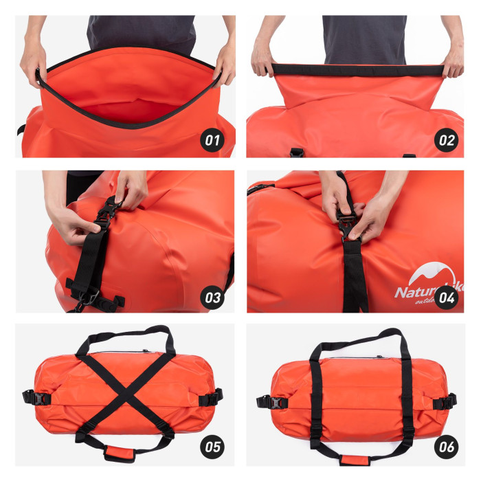 Сумка-баул водонепроницаемая Naturehike NH20FSB03, 120 л, красная  