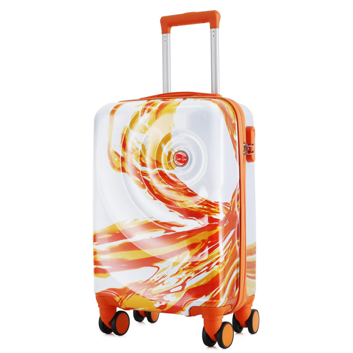 Чемодан Semi Line 20" (S) White/Orange Print (T5655-1)  