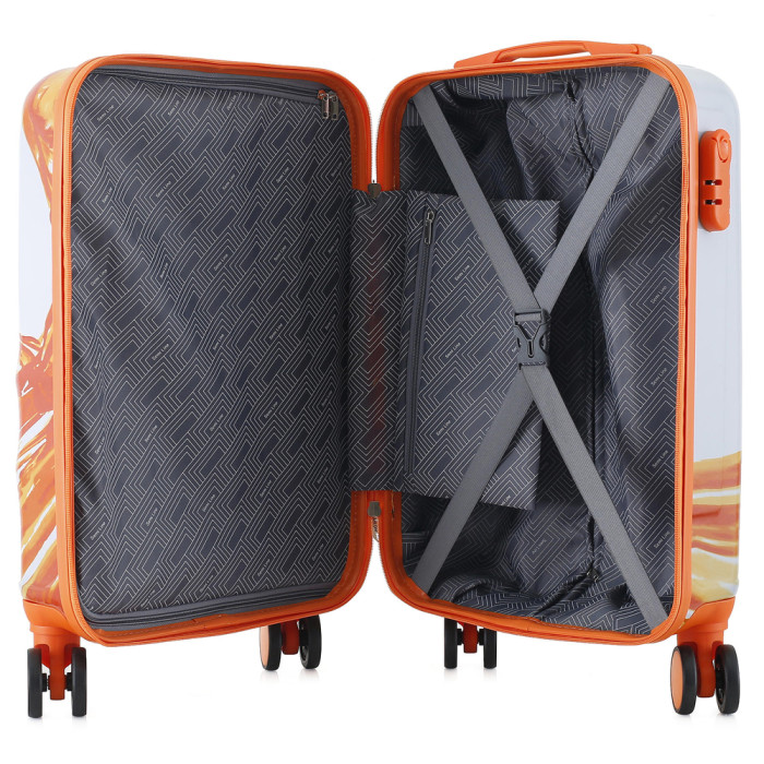 Чемодан Semi Line 20" (S) White/Orange Print (T5655-1)  