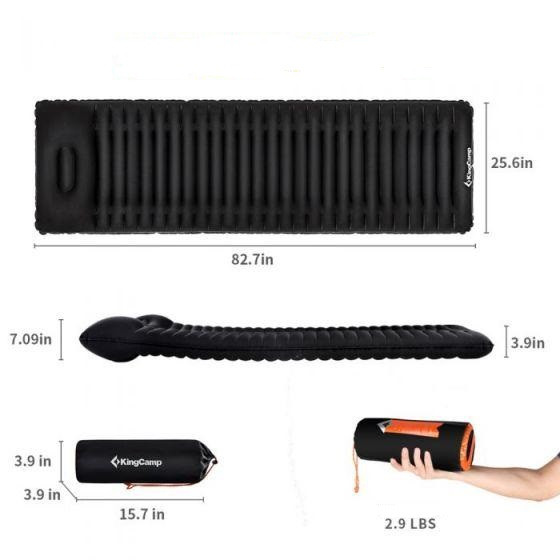 Надувной коврик KingCamp DELUEX COMFORT (KM1904) BLACK  