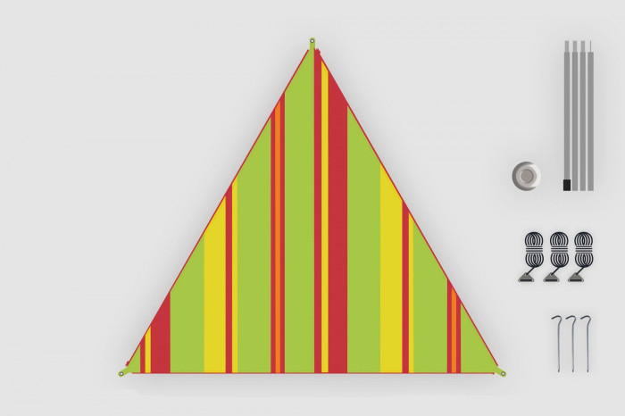 Тент High Peak Bent Caribbean Canvas AO Stripe Lime Punch (50008)  