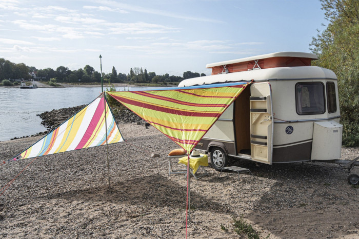 Тент High Peak Bent Caribbean Canvas AO Stripe Lime Punch (50008)  