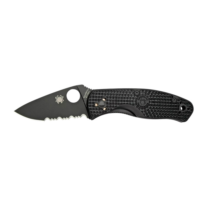 Нож Spyderco Persistence FRN Black Blade, полусеррейтор  