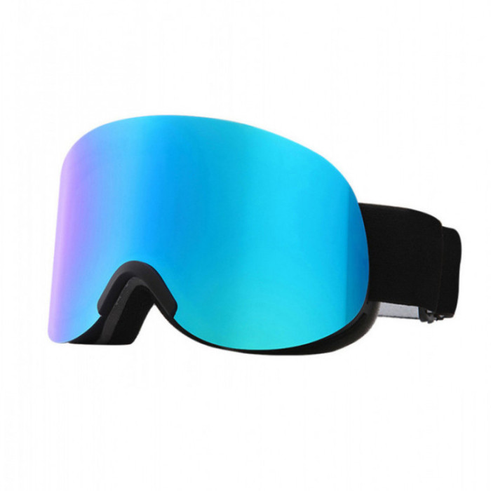 Маска для лыж и сноуборда Sposune HX041-1 Matte Black-Full Revo Blue  