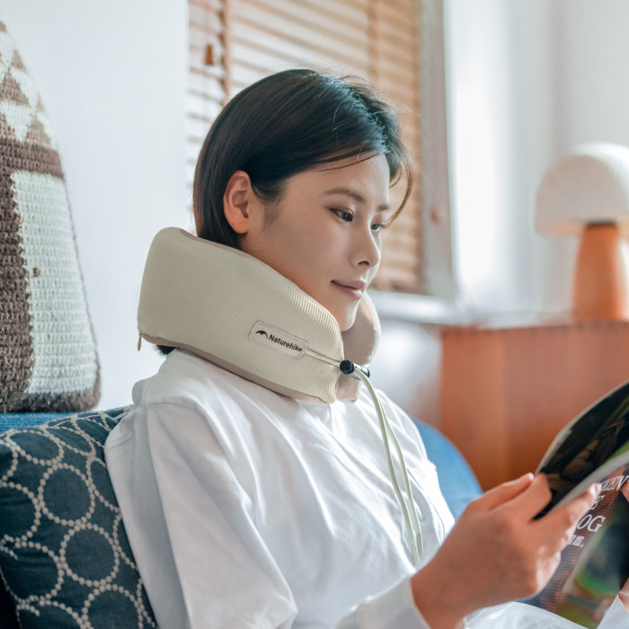 Подушка хлопковая для шеи, с памятью Naturehike CNK2450WS019, серая  