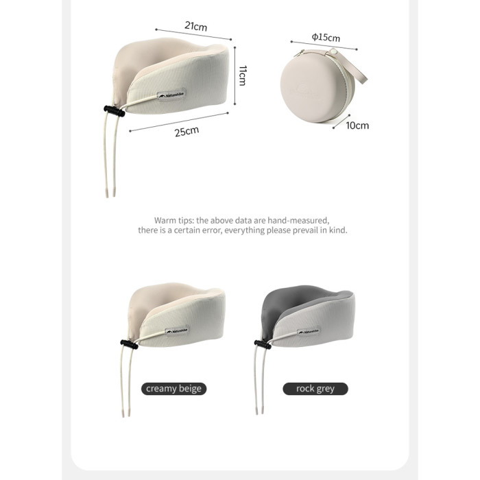 Подушка хлопковая для шеи, с памятью Naturehike CNK2450WS019, серая  