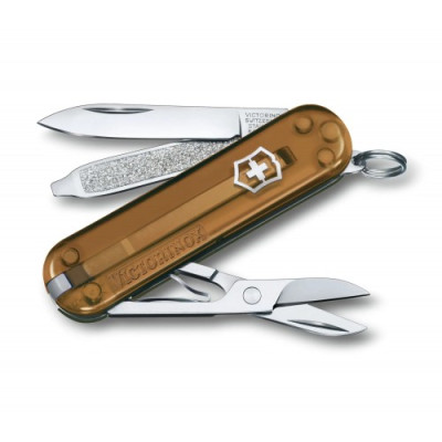 Нож-брелок Victorinox Classic SD Transparent Colors (0.6223.T55G) 7 функций, 58 мм, Gift Box