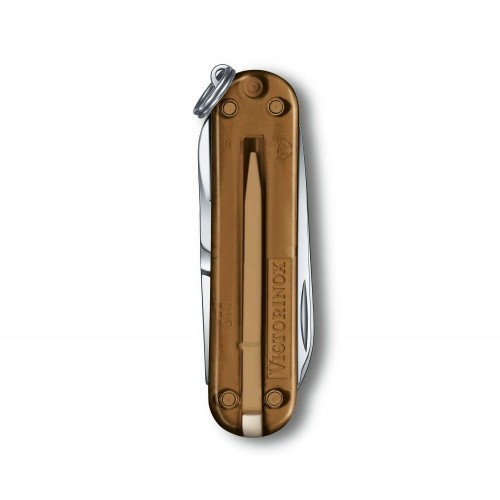 Нож-брелок Victorinox Classic SD Transparent Colors (0.6223.T55G) 7 функций, 58 мм, Gift Box  
