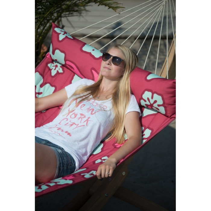 Гамак двухместный с рейками La Siesta Hawaii HQR11-24 hibiscus  
