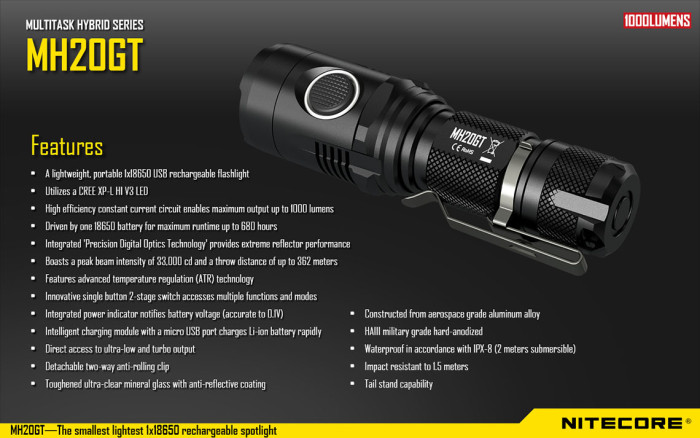 Фонарь Nitecore MH20GT  