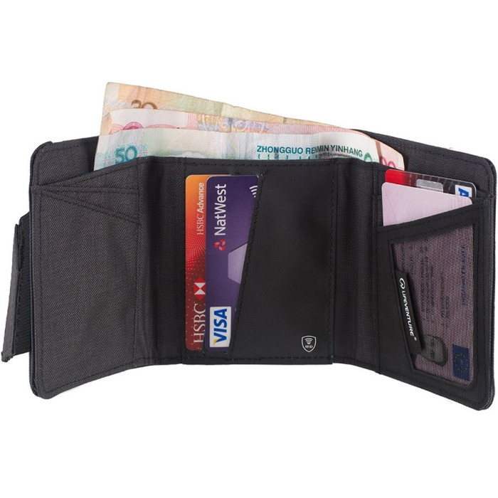 Кошелек RFID Lifeventure Tri-Fold Wallet, Black  