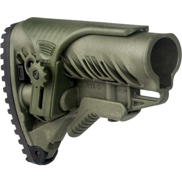 Приклад FAB Defense для М16/AR15 с регулируемой щекой olive drab (glr16cpg) 