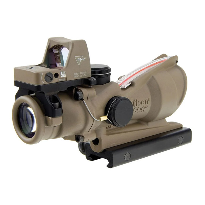 Комплект Trijicon Прицел оптический ACOG 4x32 BAC и прицел коллиматорный RMR 3.25 МОА FDE  