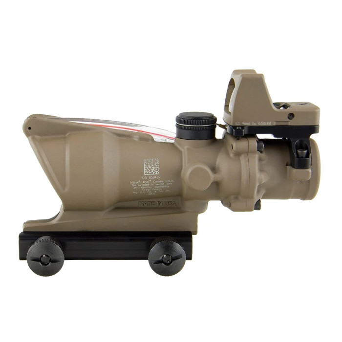 Комплект Trijicon Прицел оптический ACOG 4x32 BAC и прицел коллиматорный RMR 3.25 МОА FDE  