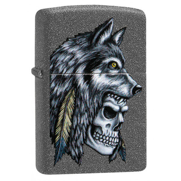 Зажигалка Zippo 211 Wolf Skull Feather Design 29863 