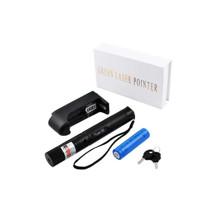 Фонарь-лазер Police зеленый HJ-303, ак 18650  