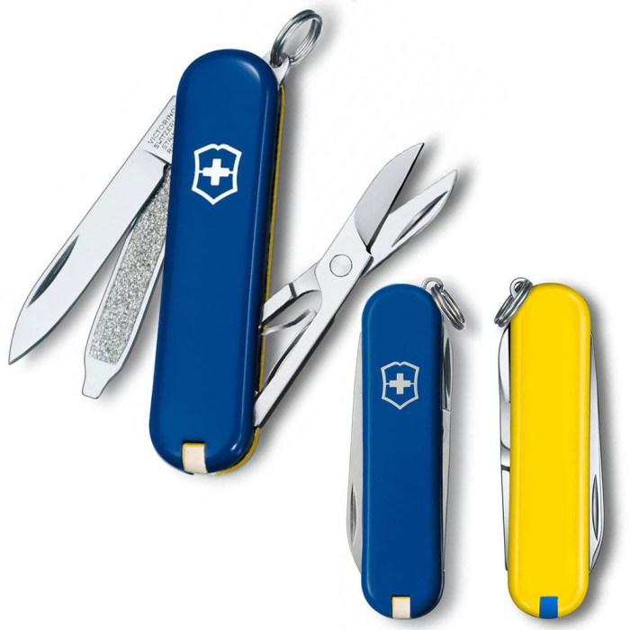 Нож Victorinox Classic SD Ukraine 58мм/7функ/син-желт  