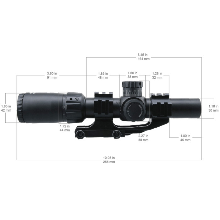 Прицел оптический Vector Optics Mustang 1-4x24 (30 мм) illum. FFP  