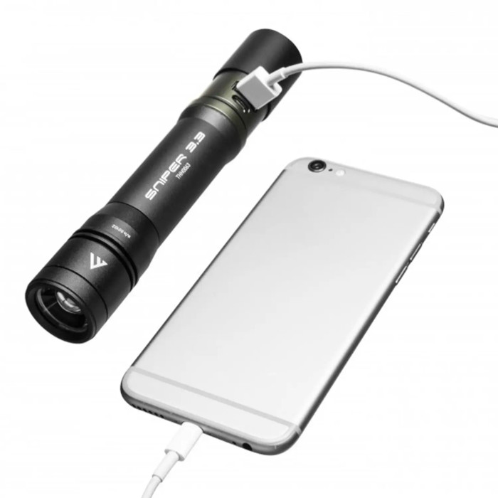 Фонарь тактический Mactronic Sniper 3.3 (1000 Lm) Focus Powerbank USB Rechargeable (THH0063)  