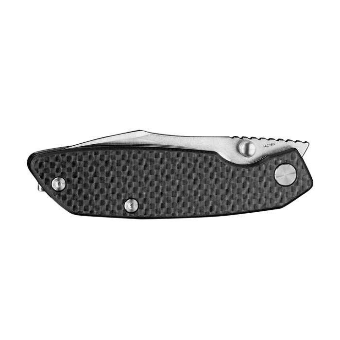 Нож складной туристический Ruike P746-CB, (8 см) 14C28N / G10 черный  