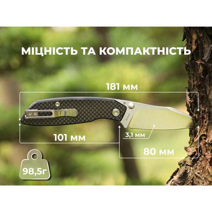 Нож складной туристический Ruike P746-CB, (8 см) 14C28N / G10 черный  
